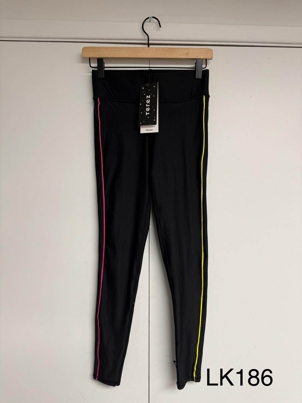Terez Black Rainbow Side Stripe Leggings NWT